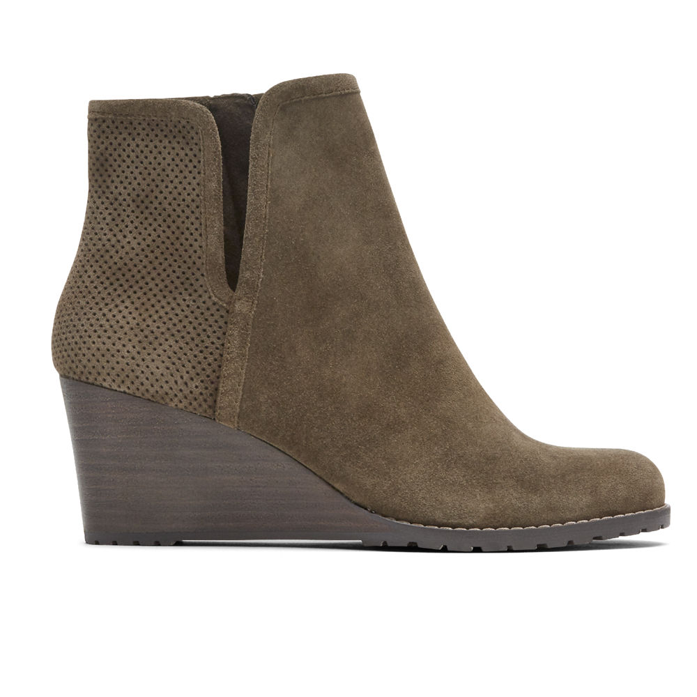 Rockport Boots Dame Olivengrønne - Hollis V-Cut - XMSP28194